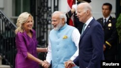 ABD Başkanı Joe Biden Hindistan Başbakanı Narendra Modi'yi Beyaz Saray'da ağırlıyor, 22 Haziran 2023.